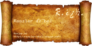 Reszler Ábel névjegykártya