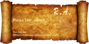 Reszler Ábel névjegykártya