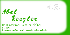 abel reszler business card